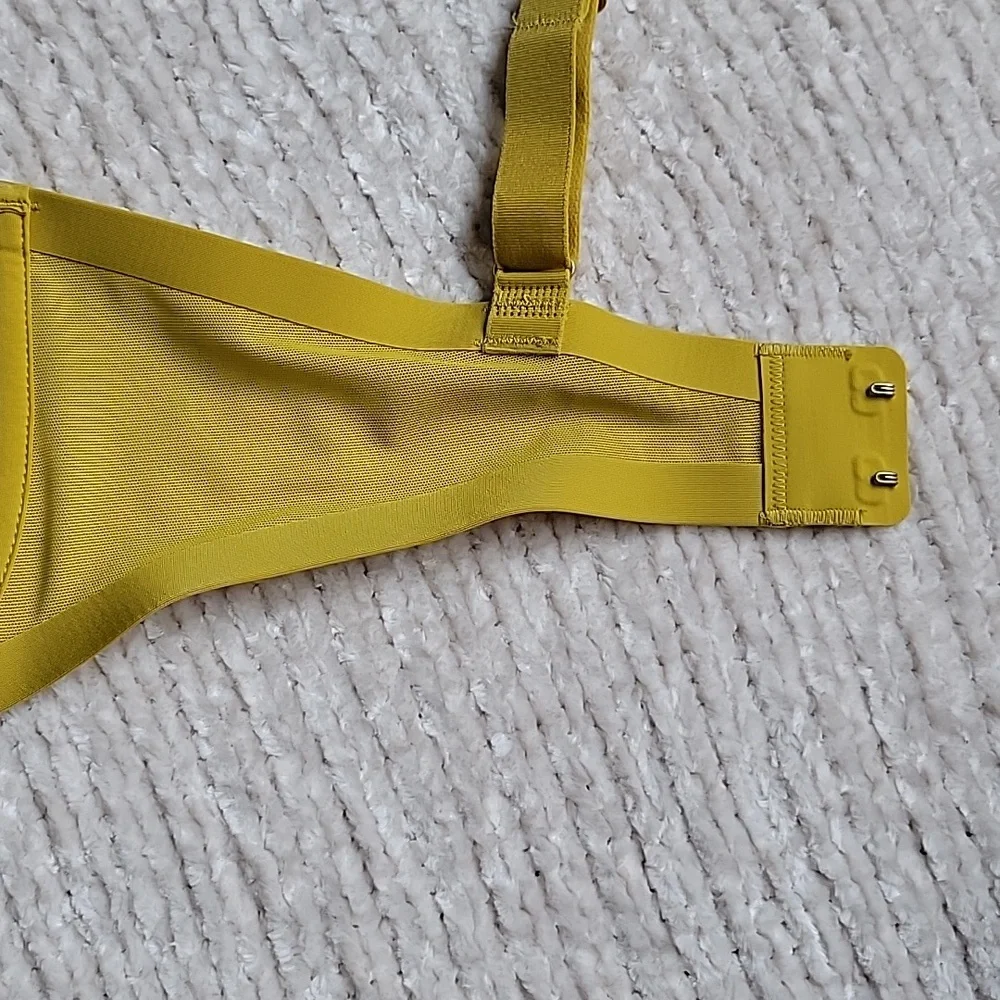 💗  CUUP The Plunge Mesh Underwire UW Bra Yellow Sun 34F 34DDD New - Picture 9 of 10